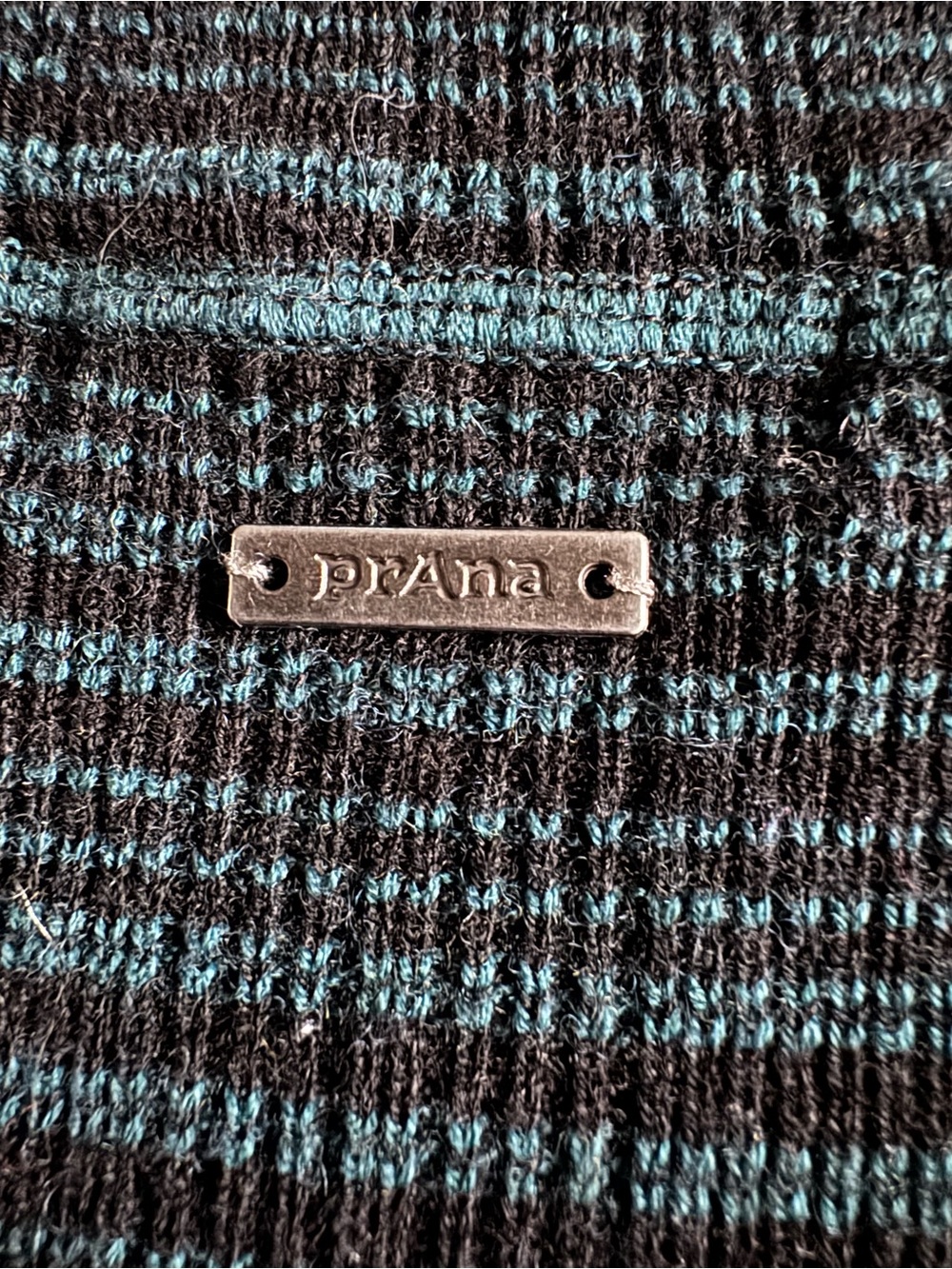 prAna Kelland Teal Black Striped Colorblock Sweater Dress Medium - Picture 5 of 12